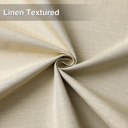 Linen 100% Blackout Curtains for Bedroom Living Room Thermal Insulated Fabric -Room Darkening -Steel Grommet Window Curtains -1 Piece