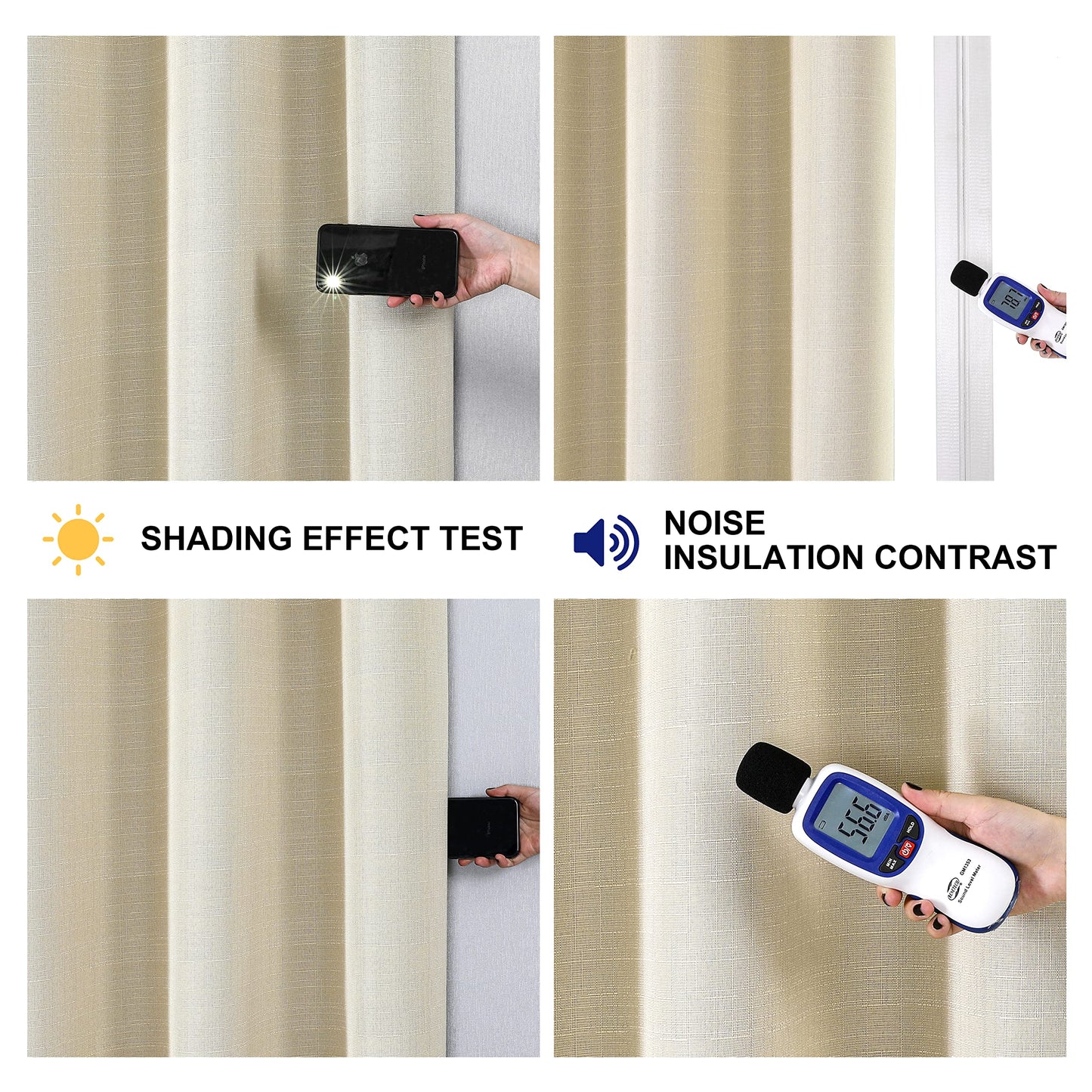 INtex Curtains Linen 100% Blackout Curtains for Bedroom Living Room Thermal Insulated Fabric -Room Darkening -Steel Grommet Window Curtains -1 Piece Ivory 140W X 250L CM